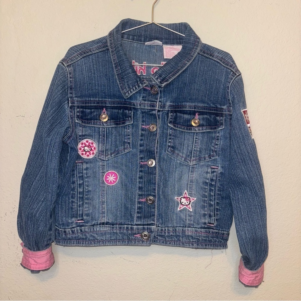 Sanrio Hello Kitty Denim Kids Jacket with Pink accents, size 7